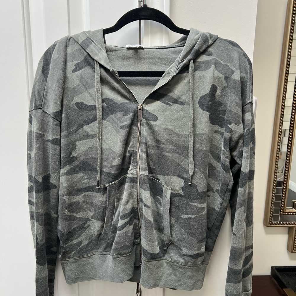 Splendid Camouflage Zip-Up Hoodie